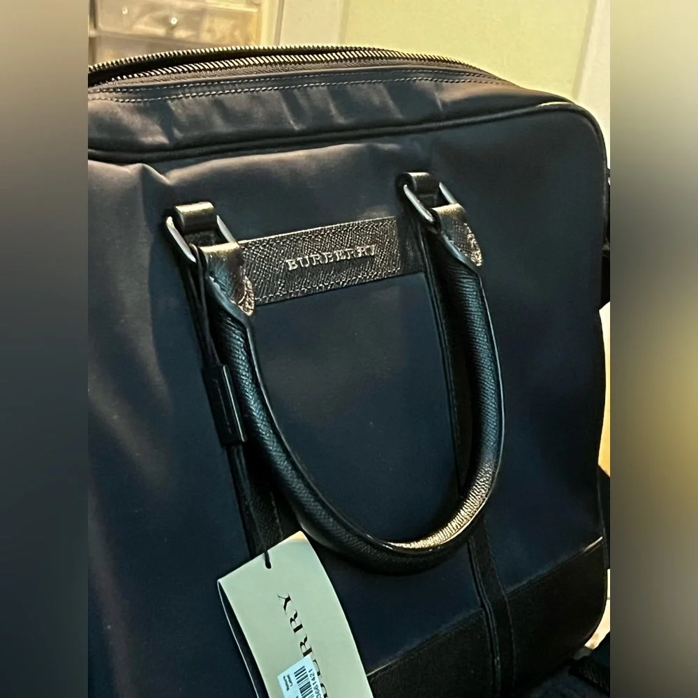 NWT Authentic Burberry London Nylon Newburg Small Briefcase